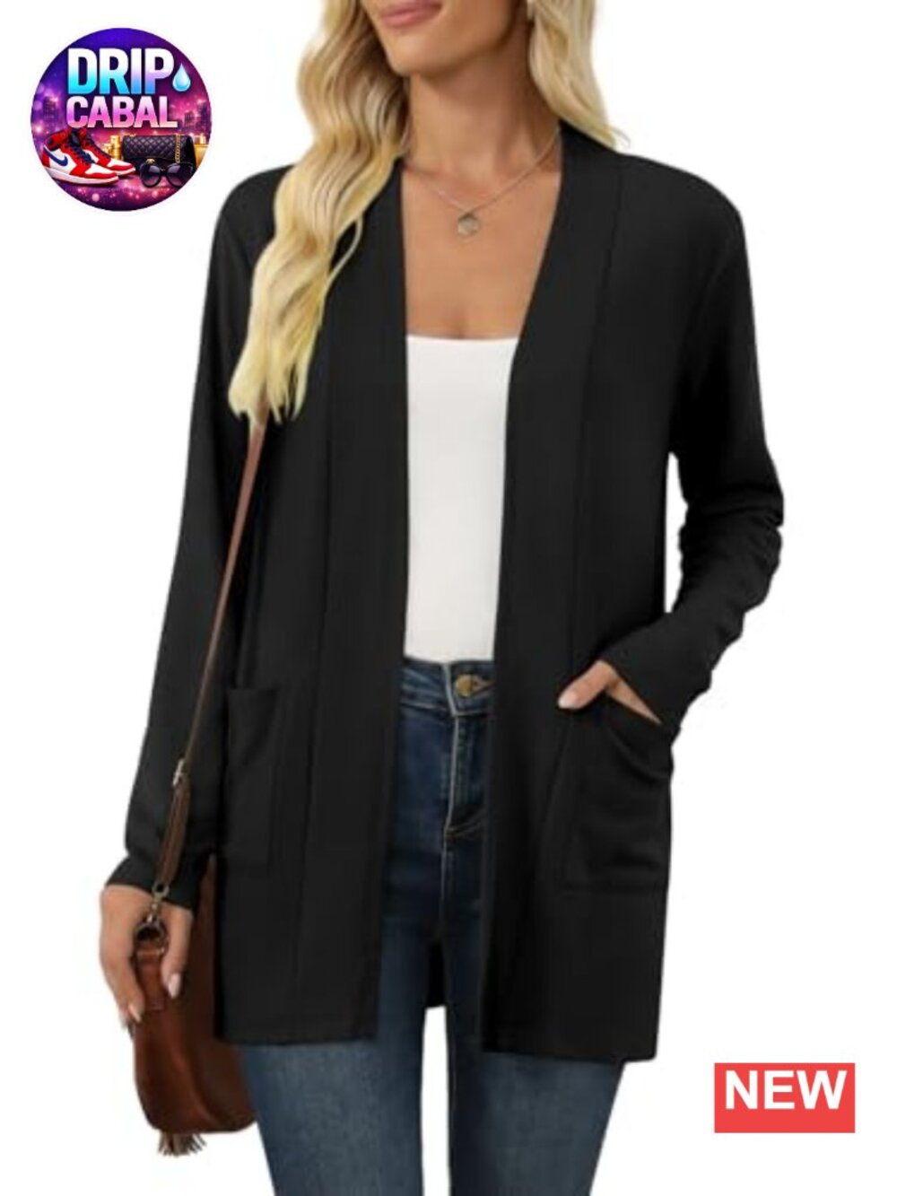 Women's Long Sleeve Lightweight Cardigan Casual Open Front Pockets S-3XL